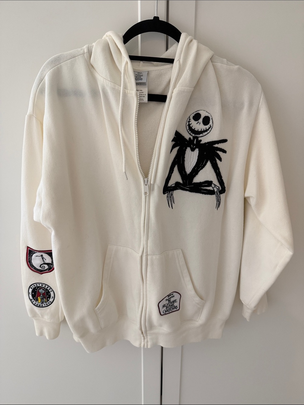 The Nightmare Before Christmas Jack Skellington White Zip Hoodie